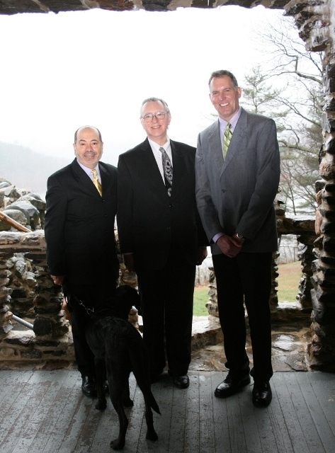 Alfonso and Bruce got married at Gillette Castle with their dog as best man.