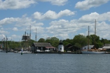 How about a water wedding by the lighthouse at Mystic Seaport?