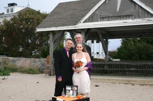 Beautiful seaside wedding on duBois Beach in the Borough of Stonington, CT